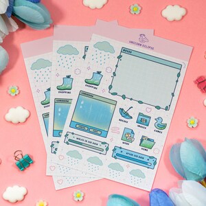 Rainy Day Aesthetic Sticker Sheet - Etsy