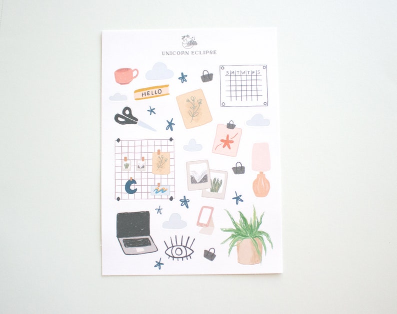 room aesthetic bullet journal sticker sheet bullet journal