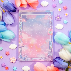 Game Time Notepad | Cute Dreamy Kawaii Aesthetic Stationery Memo Pad