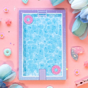 Swimming Pool Aesthetic Cute Memo Notepad