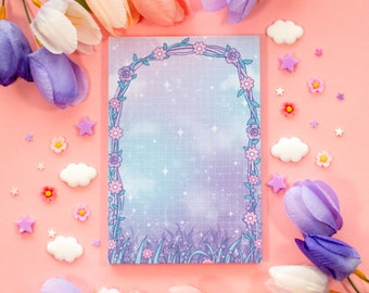 Secret Garden Notizblock | Floral Dreamy Kawaii Ästhetische Niedliche Briefpapier Geschenke