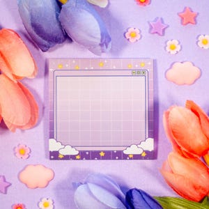 Purple Gradient Clouds Aesthetic Message Sticky Note