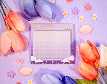 Purple Gradient Clouds Aesthetic Message Sticky Note