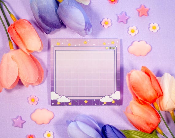Purple Gradient Clouds Aesthetic Message Sticky Note