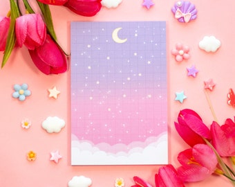 Starry Clouds Gradient Aesthetic Dreamy Memo Notepad