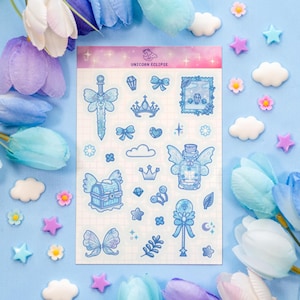 Folha de adesivos de fadas congeladas | Adesivos para planejador, adesivos kawaii