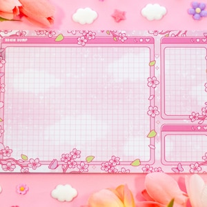 Sakura Brain Dump Planer Pad | Kawaii Art Nettes ästhetisches Briefpapier Bürobedarf Geschenk