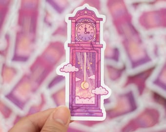 Grandfather Clock Spooky Halloween Cute Kawaii Vinyl Sticker - Waterproof, Matte