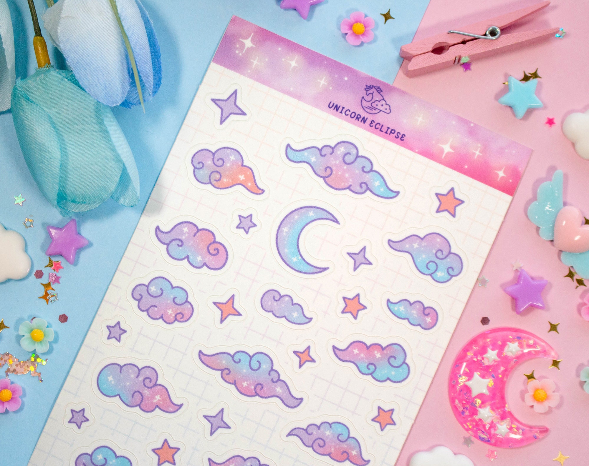 Clouds Version 2 Sticker Sheet | Planner Stickers, Kawaii Stickers - Etsy