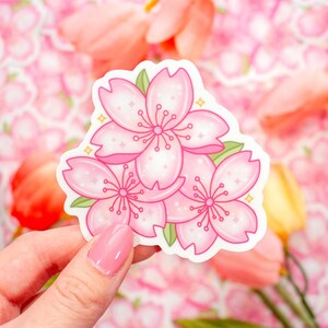 Adesivo impermeabile in vinile Sakura carino / Estetica Kawaii