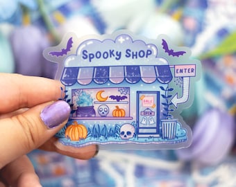 Spooky Shop CLEAR Sticker | Cute Aesthetic Waterproof Durable Laptop Sticker