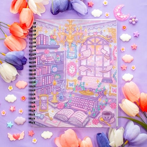 Pastel Academia Spiral Lined Notebook (7x9&quot;)