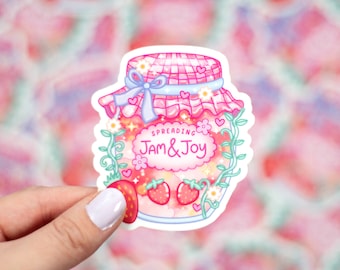 Strawberry Jam Cute Aesthetic Vinyl Sticker