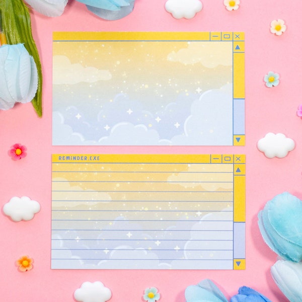 Reminder Note Cards | Kawaii Aesthetic Stationery Index Note Cards