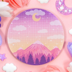 Dessous de verre acrylique Montagnes | Dessous de verre kawaii, accessoires de décoration intérieure