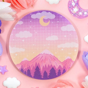 Mountains Acrylic Coaster | Kawaii Drinks Cork Coaster Home Decor Accessories