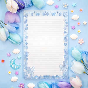 Bloc de notas de hadas congeladas / Papelería estética con arte kawaii de ensueño