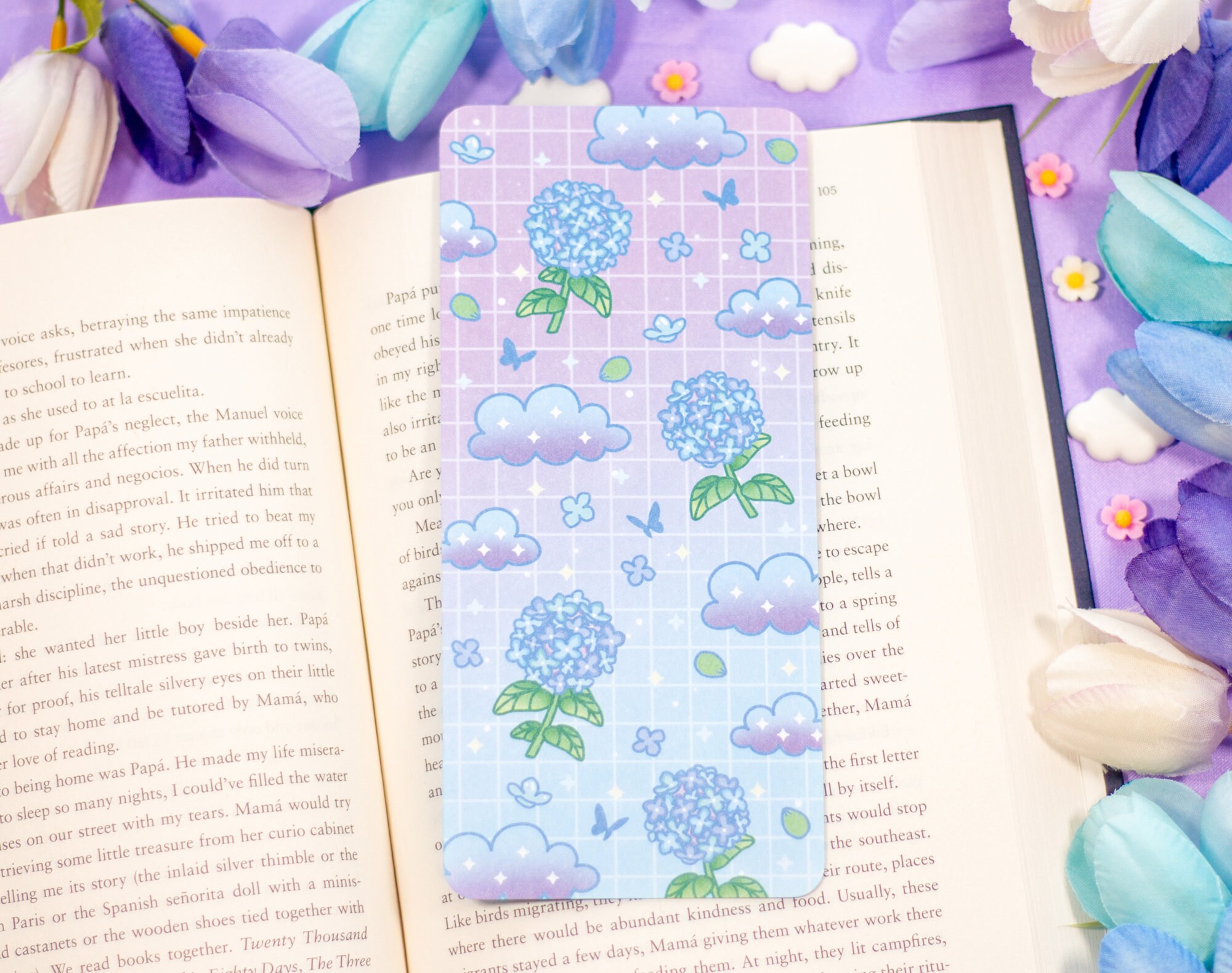 Hydrangea Dreams Reading Log Bookmark - Etsy