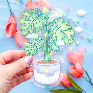 Monstera Suncatcher Sticker | Rainbow Maker Window Decal