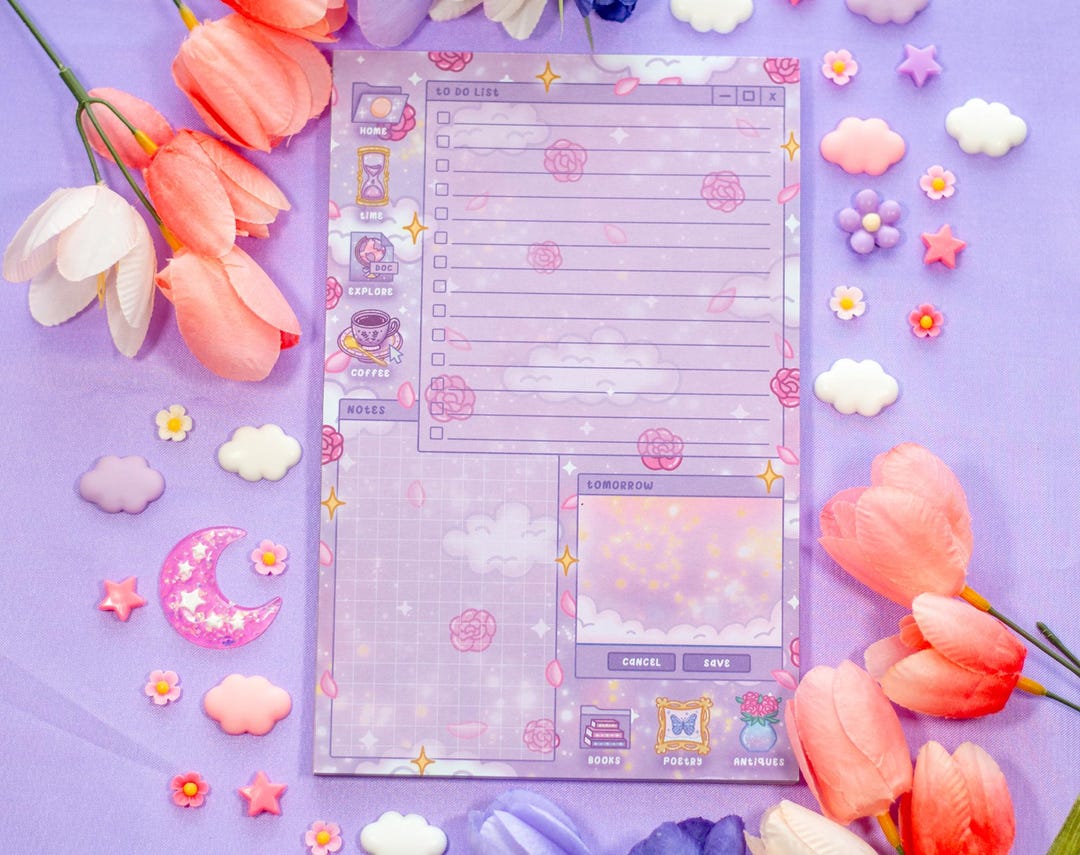 Pastel Academia Daily Planner Pad | Kawaii Art Cute Aesthetic ...