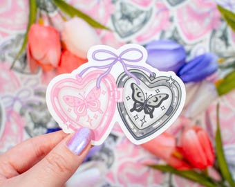Leuke esthetische vinylsticker hart medaillon