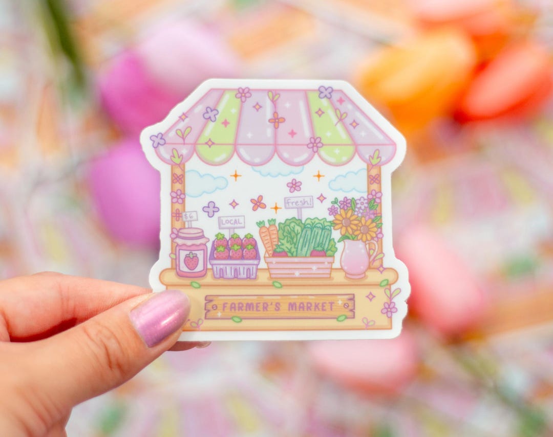 Farmers Market Stall Sticker | Cute Aesthetic Waterproof Durable Laptop ...