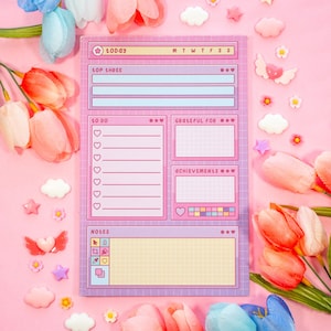 Artsy ästhetischer Tagesplaner Pad | Kawaii Kunstästhetisches Briefpapier