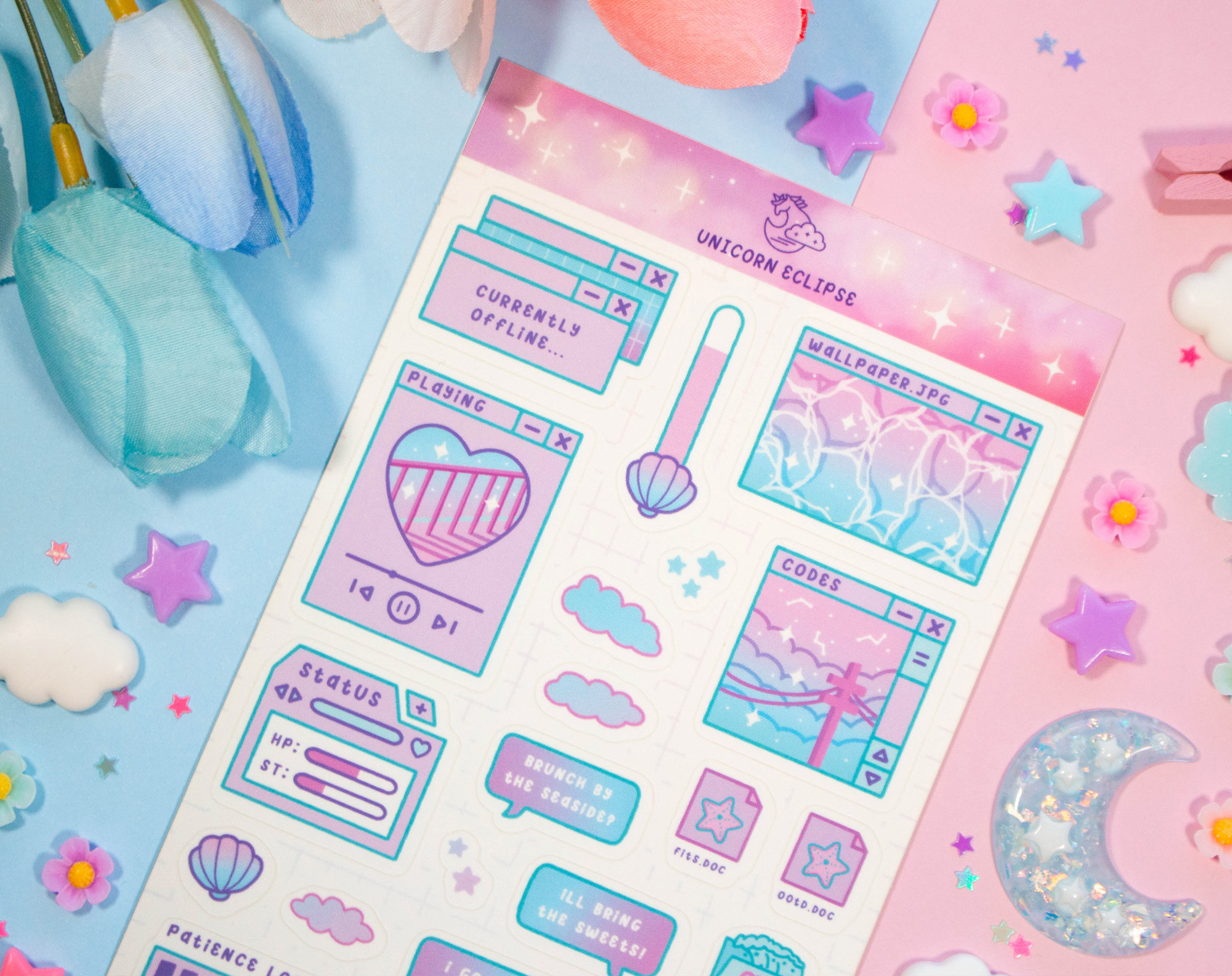 Blue Computer Sticker Sheet | Cute Stickers, Planner Stickers - Etsy