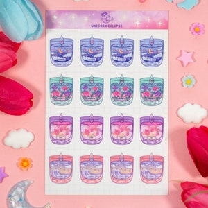 Affirmation Candles Aesthetic Cute Sticker Sheet