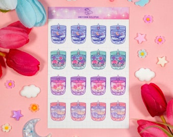 Affirmation Candles Aesthetic Cute Sticker Sheet