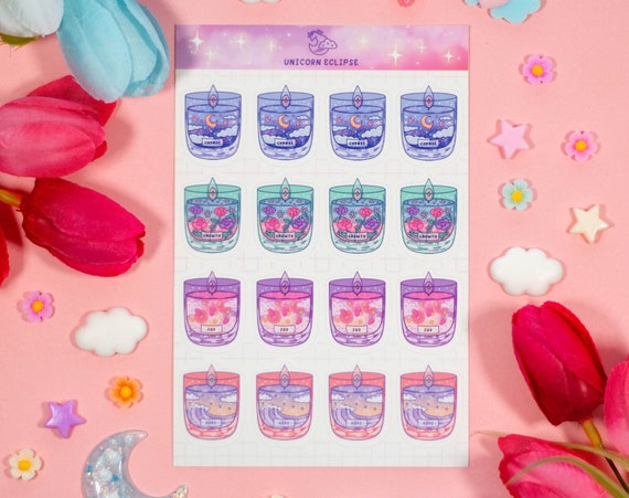 Affirmation Candles Aesthetic Cute Sticker Sheet