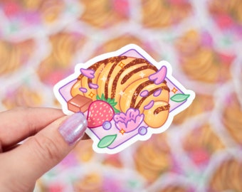 Chocolate Croissant Aesthetic Vinyl Sticker