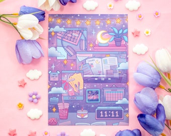 Study Night Cute Art Print