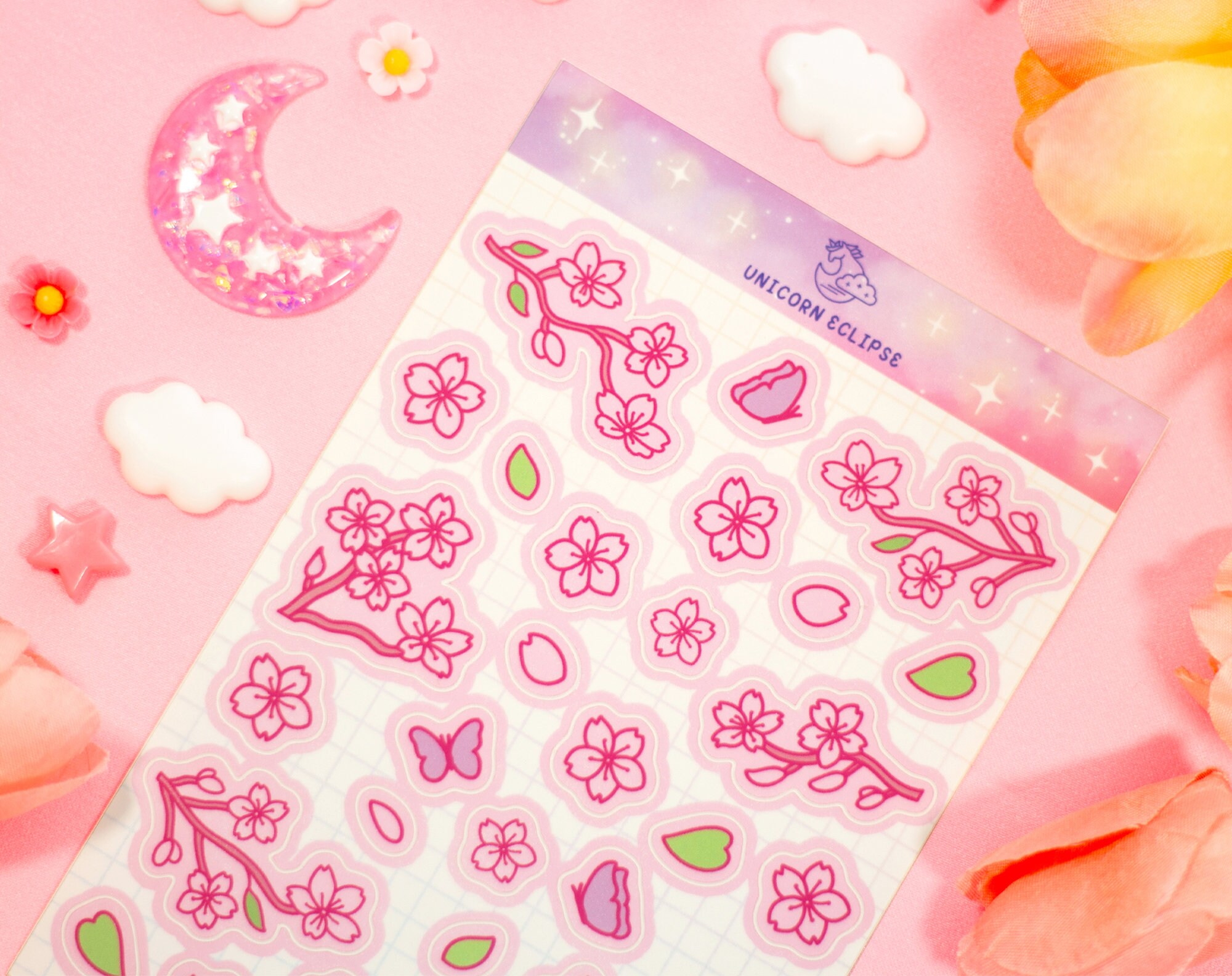 Sakura Sticker Sheet | Planner Stickers, Kawaii Stickers - Etsy