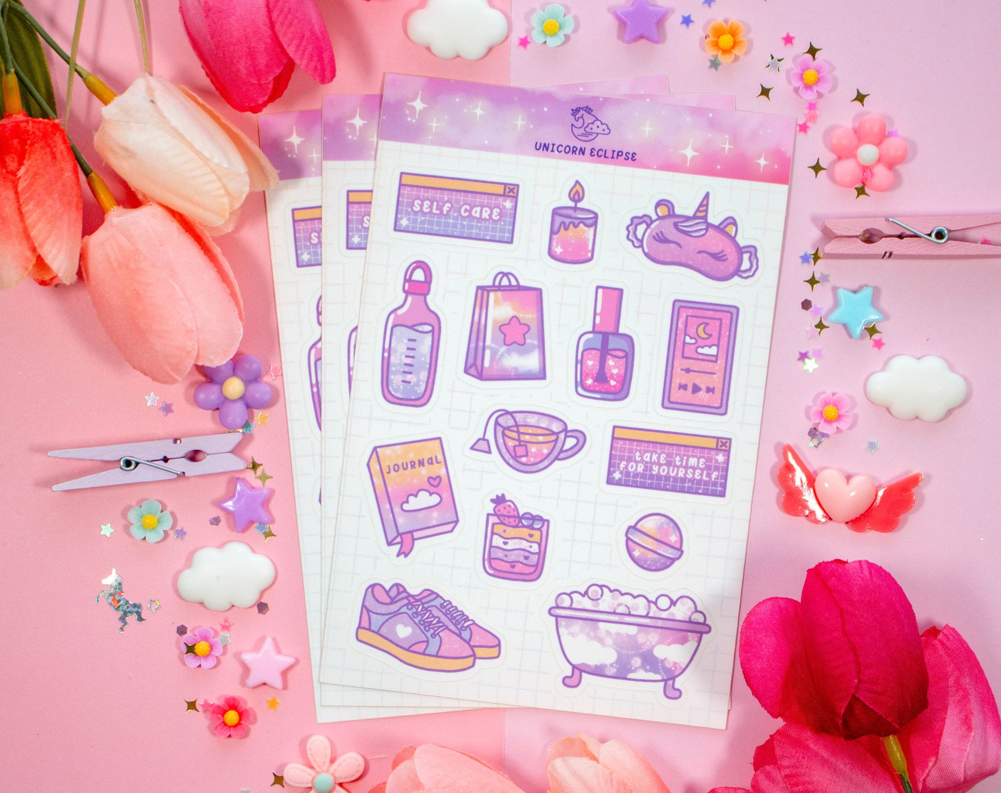 Self Care Aesthetic Cute Sticker Sheet - Etsy