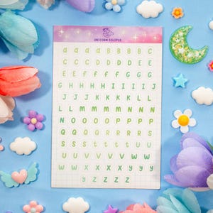 Alphabet (Green) Aesthetic Matte Sticker Sheet