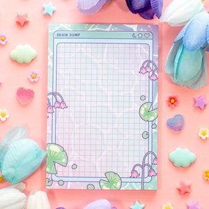Lily pad Notepad | Cute Dreamy Kawaii Aesthetic Stationery Memo Pad