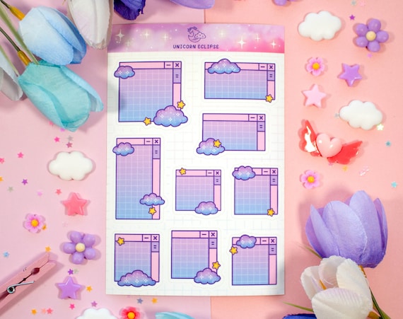 Cloud Notes Aesthetic Cute Sticker Sheet