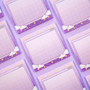 Purple Gradient Clouds Aesthetic Message Sticky Note image 3