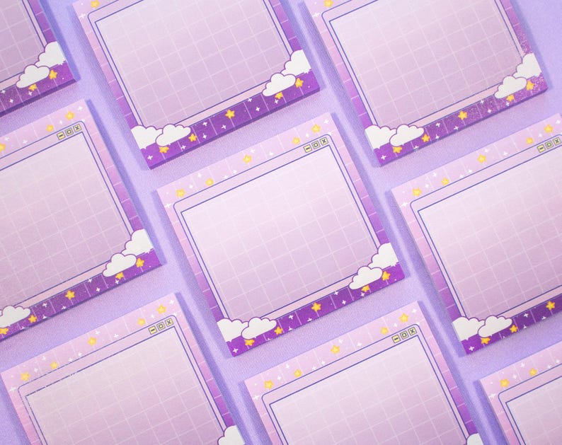 Purple Gradient Clouds Aesthetic Message Sticky Note image 3