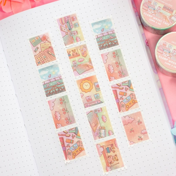 Study Break Stamp Washi Tape | Aesthetic Kawaii Cute Stationery