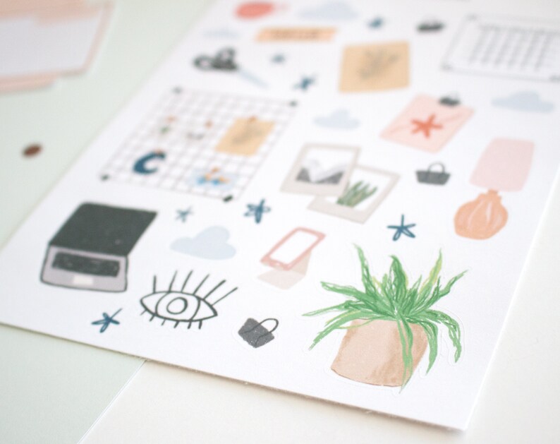 room aesthetic bullet journal sticker sheet bullet journal