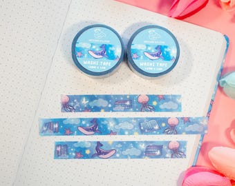 Cinta washi estética kawaii para sala de lectura