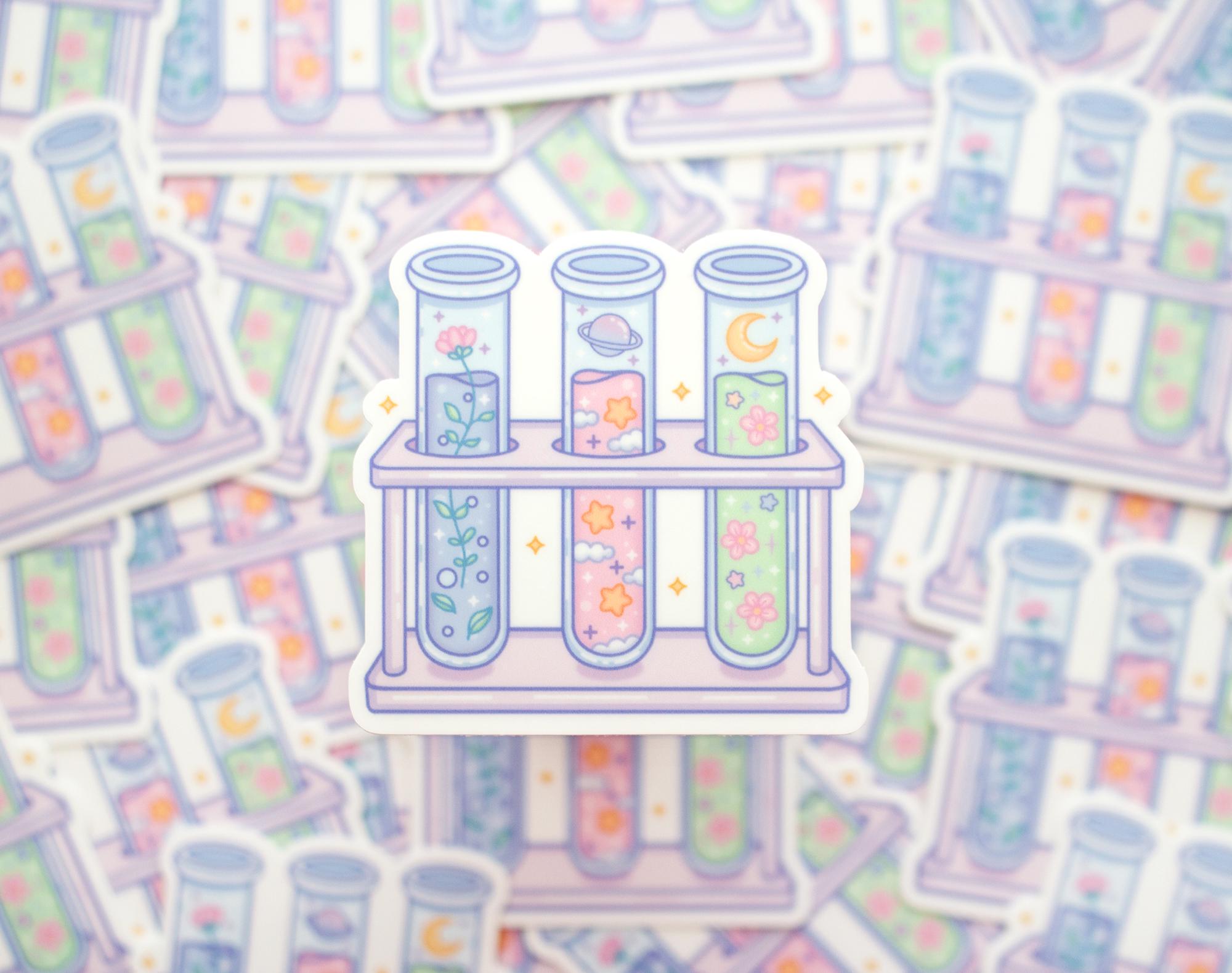 Stat Tube Sticker Test Tubes Aesthetic Cute Vinyl Sticker - Etsy