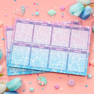 Vaporwave Water Weekly Planner Pad Kawaii Art Cute Aesthetic Stationery Office Supplies Gift image 3