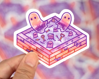 Spooky Sandbox Halloween Cute Kawaii Vinyl Sticker - Waterproof, Matte