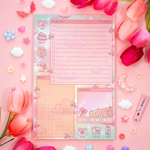 Study Break Daily Planner Pad | Kawaii Art Aesthetic Stationery