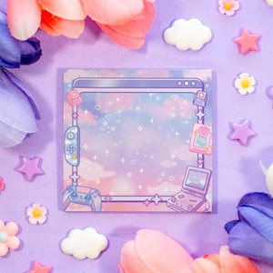 Game Time Aesthetic Sticky Note Memo Pad | Kawaii Aesthetic
