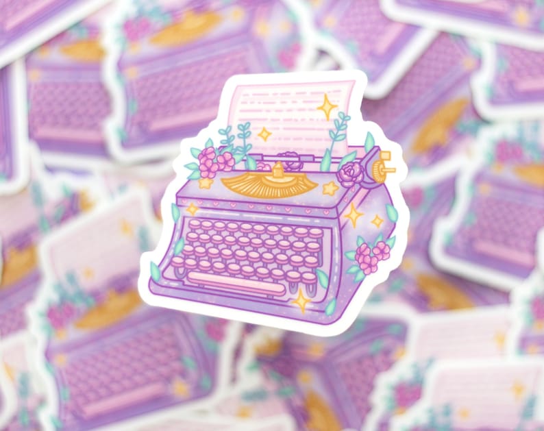 Typewriter CLEAR Sticker | Cute Aesthetic Waterproof Durable Laptop ...