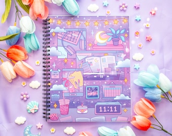 Study Night Spiral Lined Notebook (7x9")